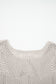 Seagrass Hollow Out Knit 7/8 Sleeve Casual Sweater