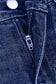 Real Teal Folded Cuffs Distressed Straight High Waist Jeans