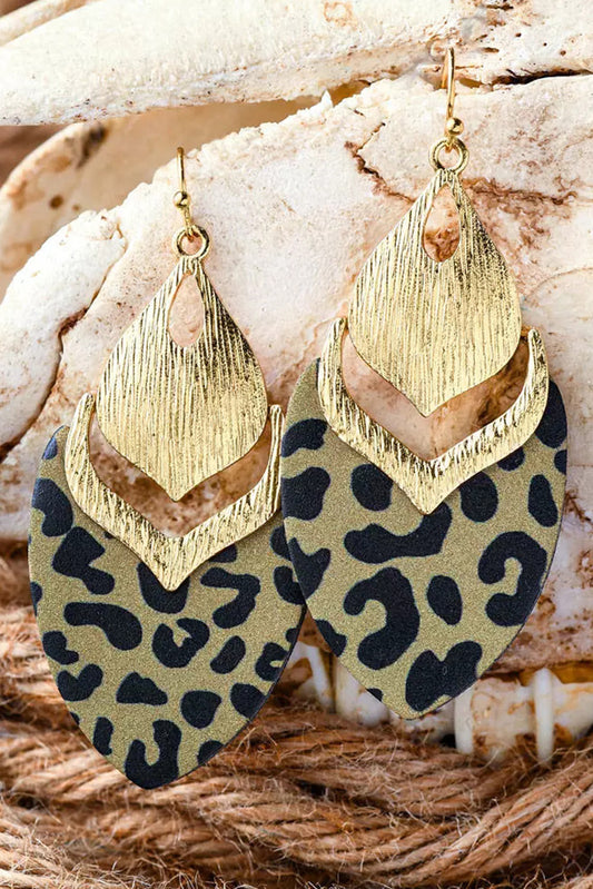 Leopard Leaf Shape Drop Earrings