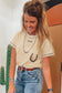 Apricot RODEO Horseshoe Embroidered Patch Pocket T Shirt