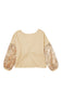 Apricot Sequin Sleeve Open Back Waffle Knit Top