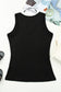 Black Split Neck Ribbed Knit Tank Top