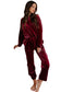 Red Solid Velvet Two Piece Lounge Set