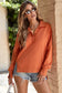 Moss Green Buttoned Collared Raw Detail High Low Baggy Sweatshirt with Slits