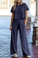 Seagrass Raw Hem Loose Tee and Wide Leg Pants Set