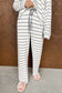 Striped Print Long Sleeve and Pants Pajamas Set