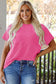 Myosotis Plain Corded Knit Mock Neck T Shirt