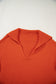 Flamingo Collared V Neck Ribbed Edge Sexy Elegant Sweater