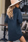 Blue Corduroy Shirt Style Full Button Long Sleeve Shift Mini Dress