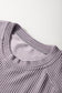 Smoke Gray Solid Corded Knit Short Sleeve T Shirt and Wide Leg Pants Set