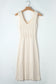 Beige Mix Texture Knitted Sleeveless Sweater Dress