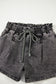 High-rise Drawstring High Waist Casual Denim Shorts with Pockets