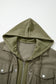 Laurel Green 2 in 1 Thermal Knit Textured Hooded Jacket
