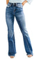 Sky Blue Medium Wash High Rise Flare Jeans