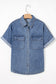 Ashleigh Blue Button Flap Pocket Cuffed Short Sleeve Denim Shirt