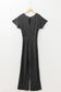 Black Ribbed Keyhole Short Sleeve Wide Leg Jumpsuit