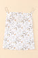 Beige Floral Print Drape Front Tank Top