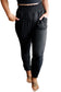 Black Plus Size Frill High Waist Pocketed Soft Pants