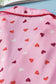 Pink Valentine Heart Shape Print Plus Size Sleepwear