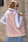 Pink Fleece Lined Quilted Vest Coats