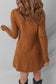 Straw Yellow Ribbed Detail Solid Color Mini Sweater Dress