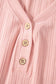Gossamer Pink Ribbed Button V Neck Tank Top and Shorts Set