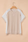 Parchment Twist Rib Colorblock Hi Low Plus Size Short Sleeve Top
