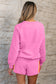 Black Striped Accent Pullover and Shorts Two Piece Casual Set