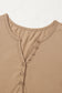 Black Long Sleeve Buttons V Neck Slim Fit Top