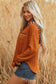 Straw Yellow Contrast Plaid Hood Patchwork Chest Pocket Henley Top