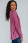 Dark Grey Waffle Knit Patchwork Long Sleeve Loose Top