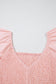 Pink V Neck Flutter Sleeve Smocked Bodice High Waist Ruffle Maxi Dress