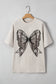 Casual Oversize Big Bow Printed Drop Shoulder Tunic Casual Tee
