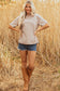 Smoke Gray Mineral Wash Floral Steer Head Printed Back Western Fashion Tee