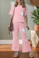 Ashleigh Blue Acid Wash Star Patched Rolled Trim Pants Set