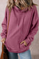 Black Fleece Lined Kangaroo Pocket Drawstring Chunky Hoodie