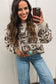 Black Bows & Horseshoes Pattern Western Fashion Print Sweater