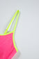 Burgundy Color Block High Waisted Sexy Bikini Set