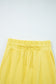 Yellow Cream Drop Shoulder Puff Sleeve Crop Pullover Drawstring Wide Leg Pants Set