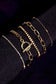 Gold Rhinestone 5-pcs Bracelet Set