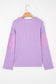 Phalaenopsis Thermal Knit Contrast Textured Patchwork Long Sleeve Top