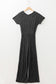 Black Ribbed Keyhole Short Sleeve Wide Leg Jumpsuit