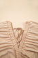 Textured V Neck Flutter Sleeve Ruffled Maxi Dress