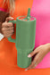 Orchid Petal Frosted Stainless Handle Large Vacuum Cup with Straw 40oz