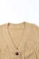 Beige Front Pockets Buttons Textured Cardigan