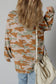 Green Retro Camouflage Print Exposed Seam Patchwork Drop Shoulder Sweatshirt