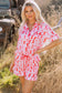 Pink Western Cowgirl Boots Printed Shirt Ruffled Shorts Pajama Set