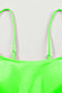 Green Striped Patchwork Spaghetti Strap High Waist Bikini Swimsuit