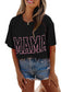 Black MAMA Letter Graphic Neon T Shirt