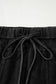 Black Mineral Wash Exposed Seam Drawstring High Waist Wide Leg Cargo Pants